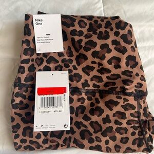 Nike Black and Brown Animal Print Leggings